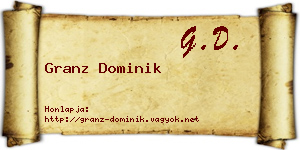 Granz Dominik névjegykártya